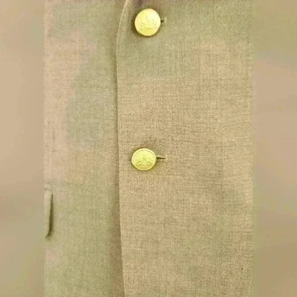 Stafford Blazer Sport Jacket Coat Mens 38S Brown Wool Polyester Gold Buttons